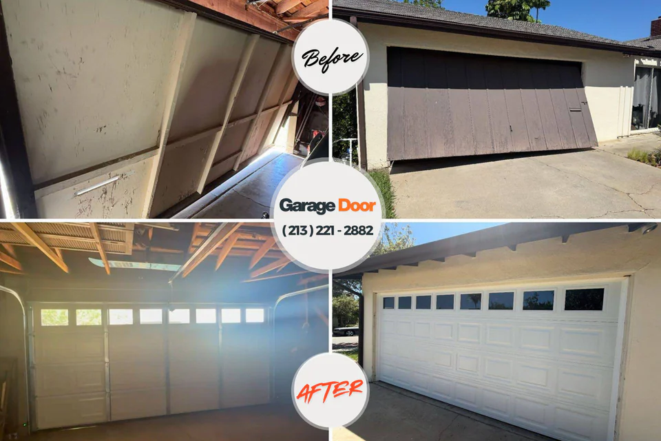 Before and after: garage door spring repair Kalona, IA